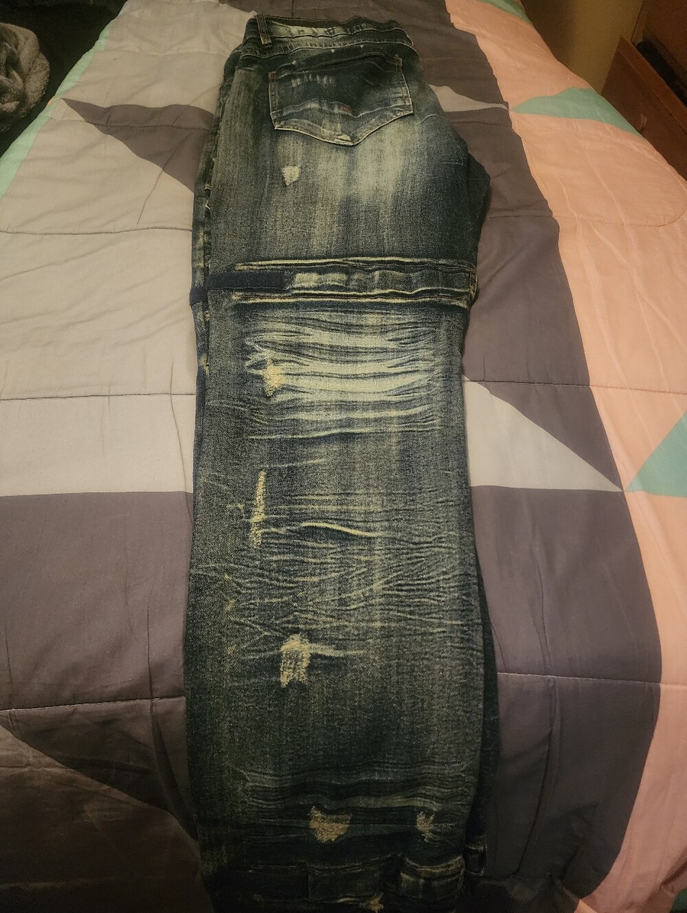 Slim Straight Men's Denim Jeans in Washed Blue